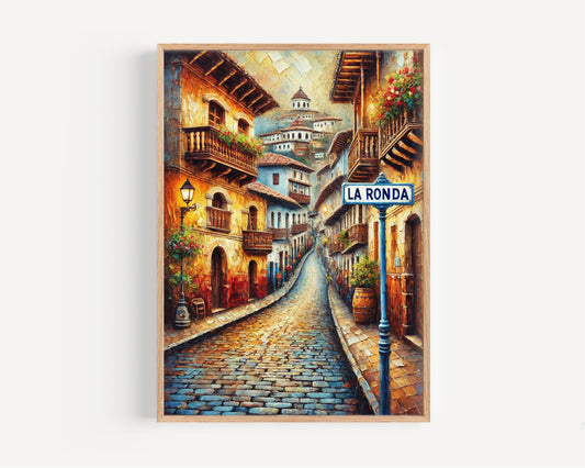 Wall Art La Ronda Street Print Quito Ecuador Travel Poster Ecuador Gift Housewarming Artwork