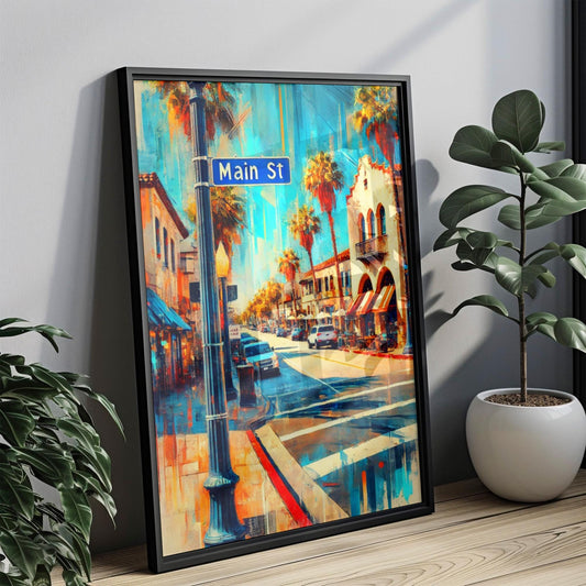 Los Angeles Main St Wall Art Print – Vintage LA Travel Poster, California Home Decor, Housewarming Gift, Scenic