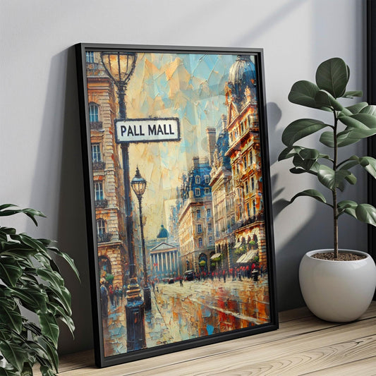 London Pall Mall Wall Art Print - Travel Poster, UK Home Decor, London Gift,Housewarming Present, United Kingdom Art, Cityscape Illustration