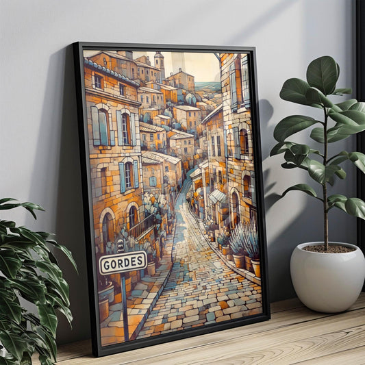 France Travel Print Gordes Wall Art, French Gift, European Souvenir, Travel Poster, Housewarming Decor, Scenic France Artwork