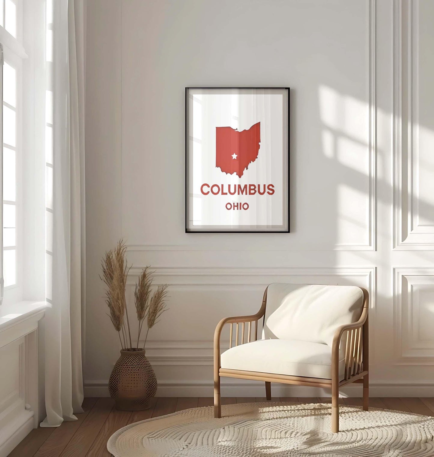 Columbus Print Ohio Wall Art Travel Decor College Housewarming Gift Unique City Map Home Decoration