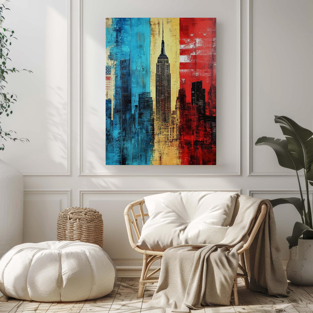 City Skyline Wall Art Patriotic - USA