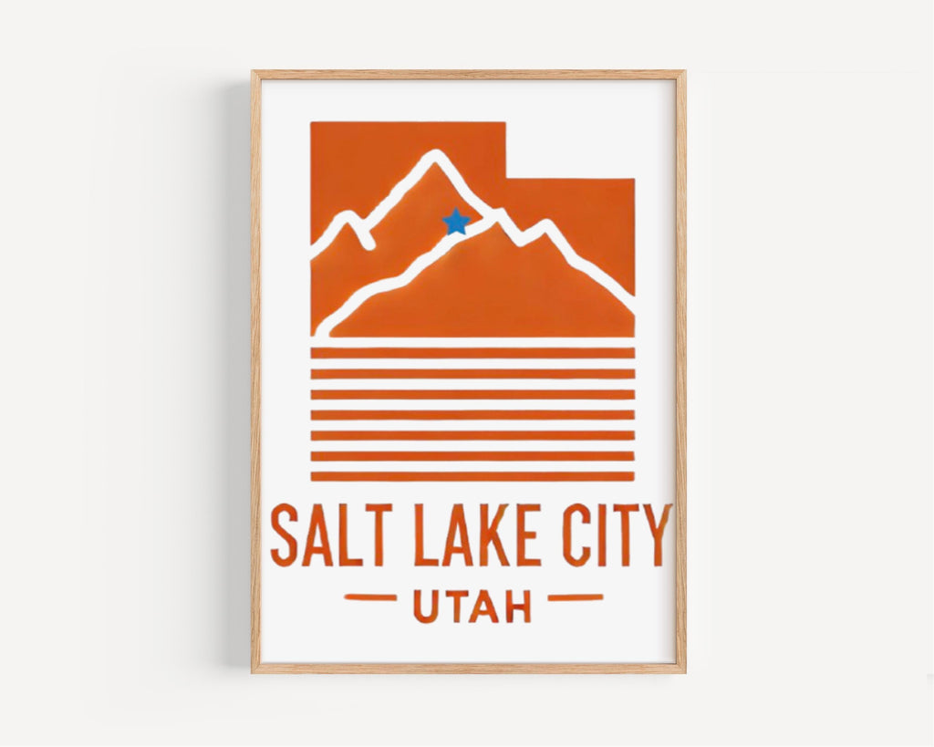 Salt Lake City Travel Map Print - Salt Lake City, Utah, USA