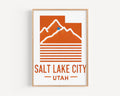 Salt Lake City Travel Map Print - Salt Lake City, Utah, USA