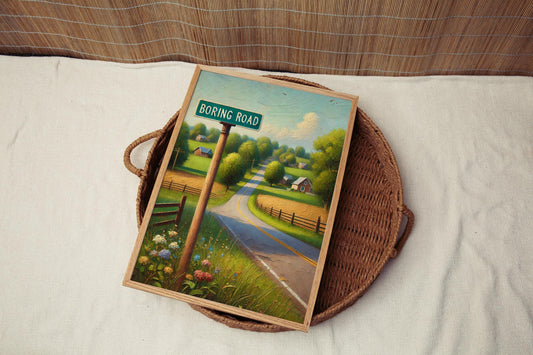 Boring Rd Wall Art Print - Decatur Georgia Travel Poster, Housewarming Gift, Souvenir, Modern Home Decor