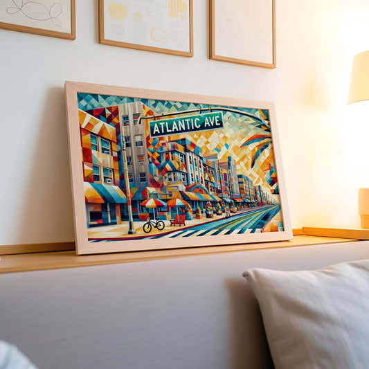 Atlantic Avenue Wall Art Print - Atlantic City Travel Poster, New Jersey Gift, Jersey Shore Home Decor, Housewarming & Travel Wall Art