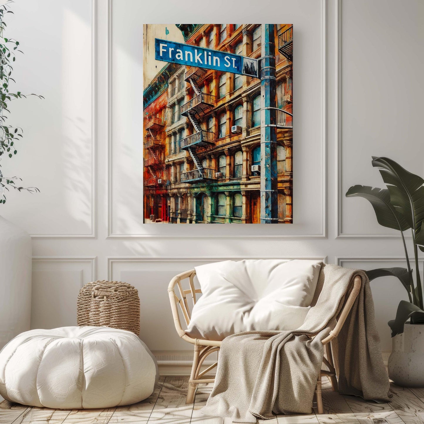 Franklin St Print Manhattan Wall Art, NYC Travel Poster, New York City Gift, Housewarming Decor, Franklin Street Map Illustration