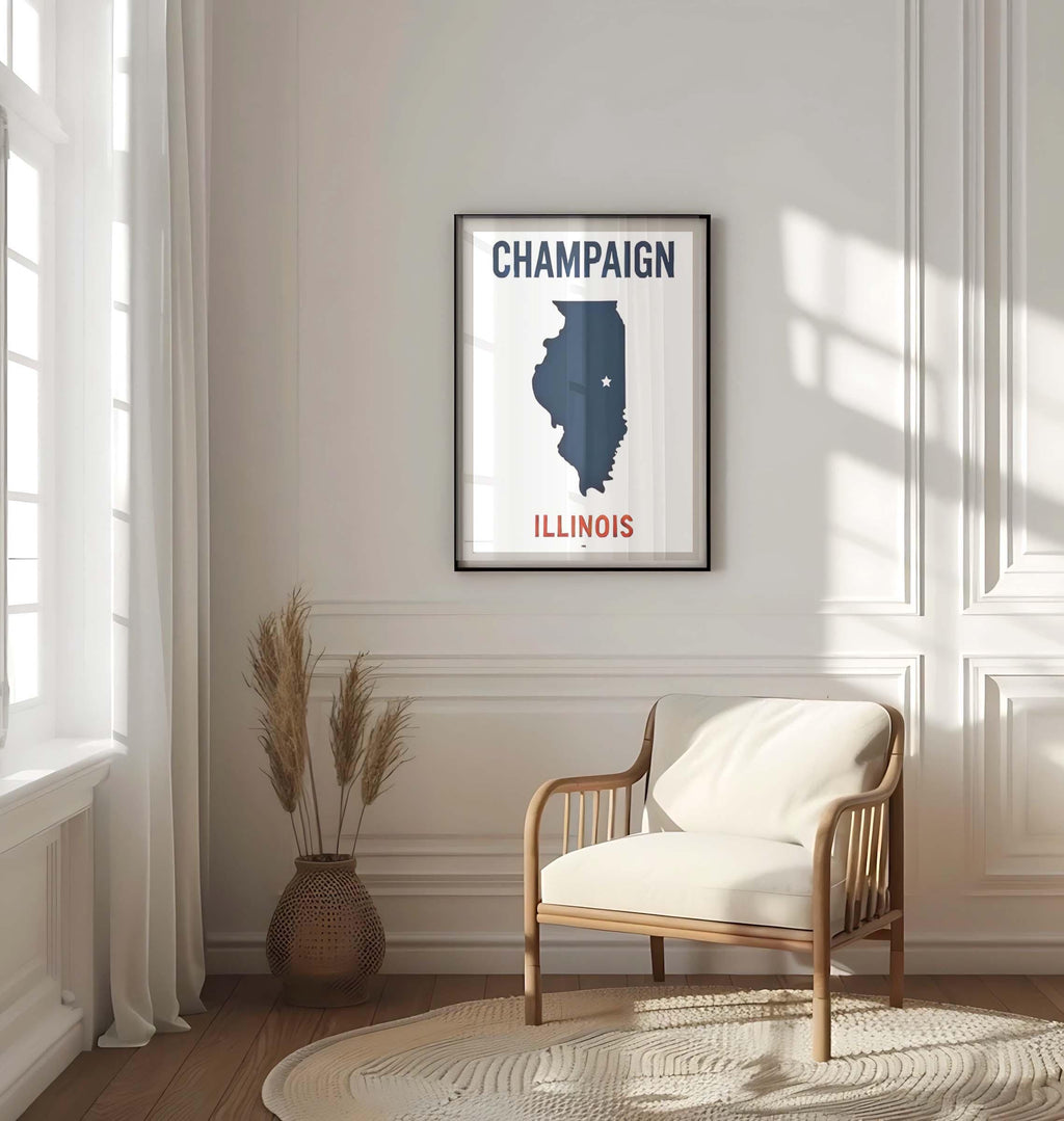 Champaign Map Print - Champaign, Illinois, USA