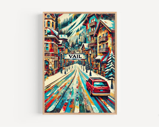 Colorado Vail Wall Art Print - Travel Poster & USA Souvenir, Colorado Gift, Housewarming Decor, Mountain Travel Artwork