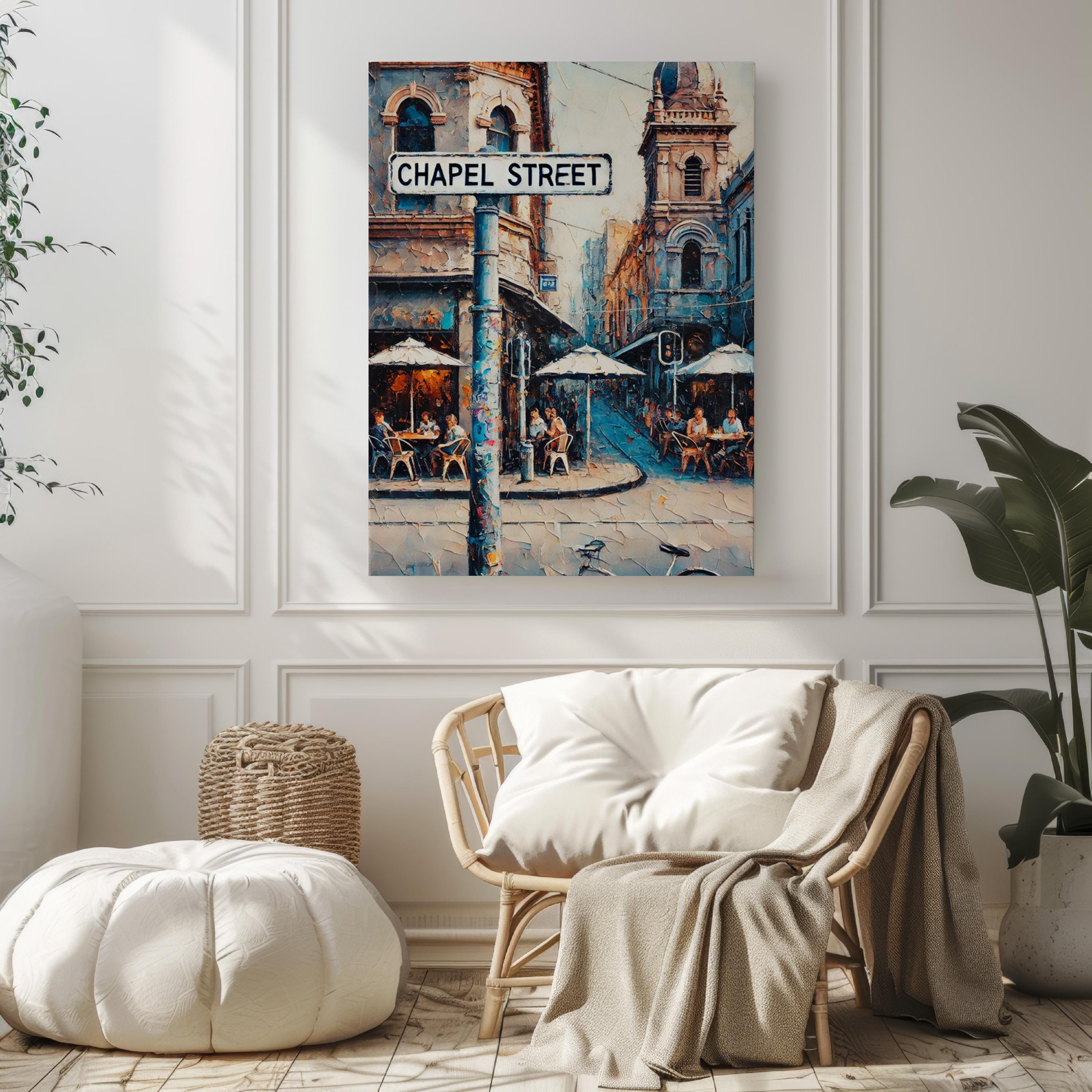 Chapel Street Print, Melbourne Wall Decor, Australia Art, Cityscape Poster, Travel Souvenir, Housewarming Gift, Melbourne Iconic Scene