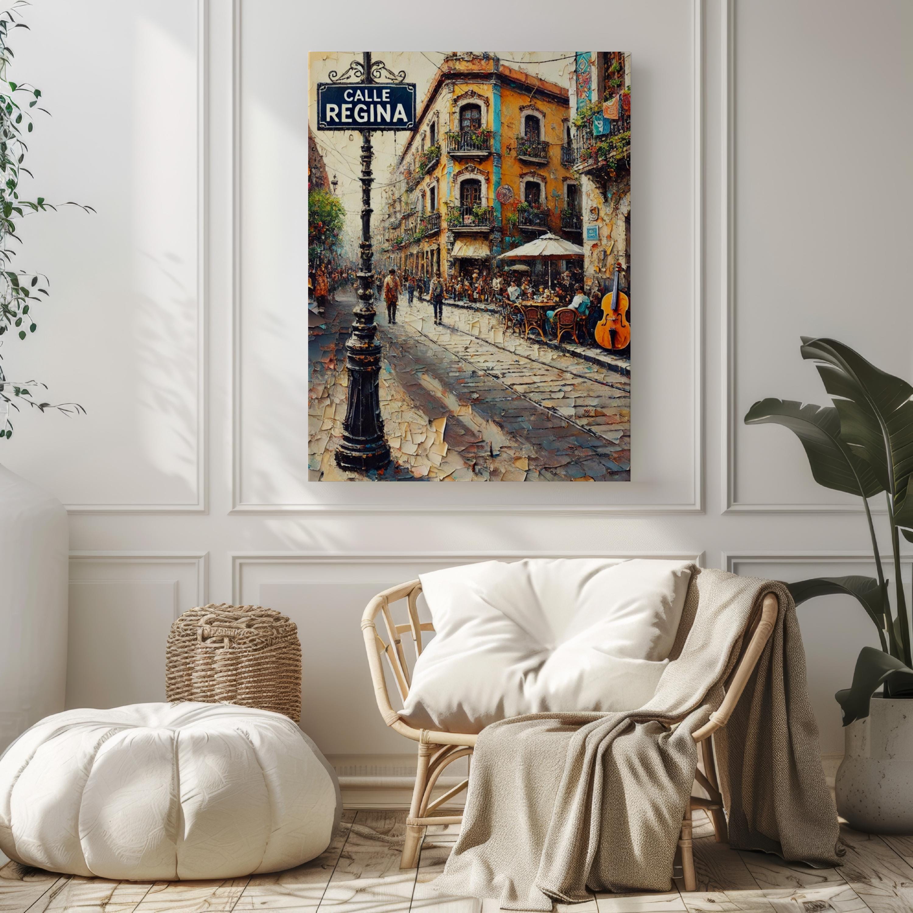 Mexico Calle Regina Wall Art Print - Mexico City Travel Poster, Unique Home Decor & Housewarming Gift