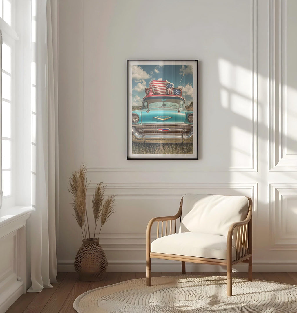 American Car Poster Vintage - United States