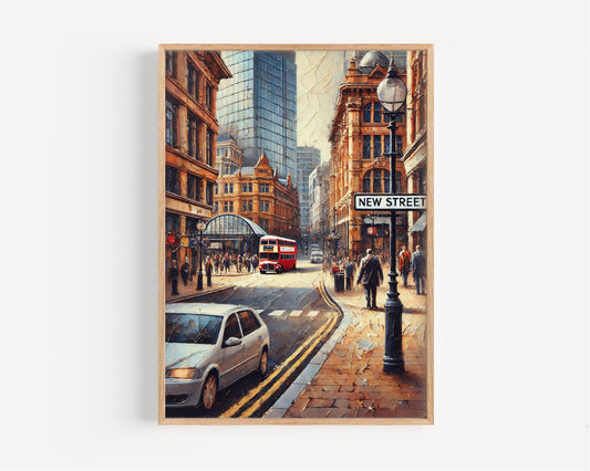 England Wall Art Birmingham Street Print Travel Poster England Gift Housewarming Decor Travel Artwork