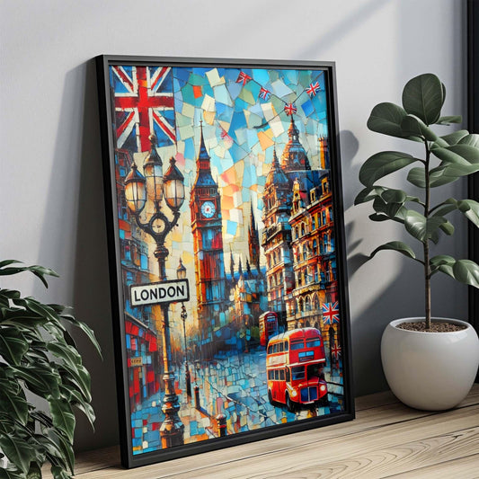England Gift London Wall Art – Vintage Travel Poster Print, England Artwork, European Home Decor, Housewarming & Travel Lover Gift