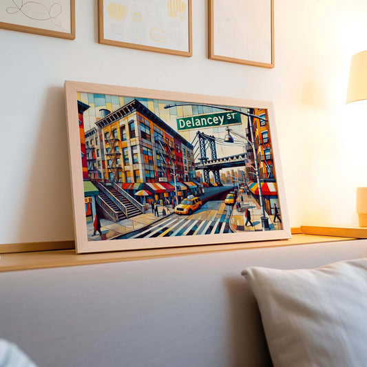 Delancey Street Wall Art Print - NYC Travel Poster, New York Gift, Modern Home Decor, Housewarming Art, Urban New York City Map Poster