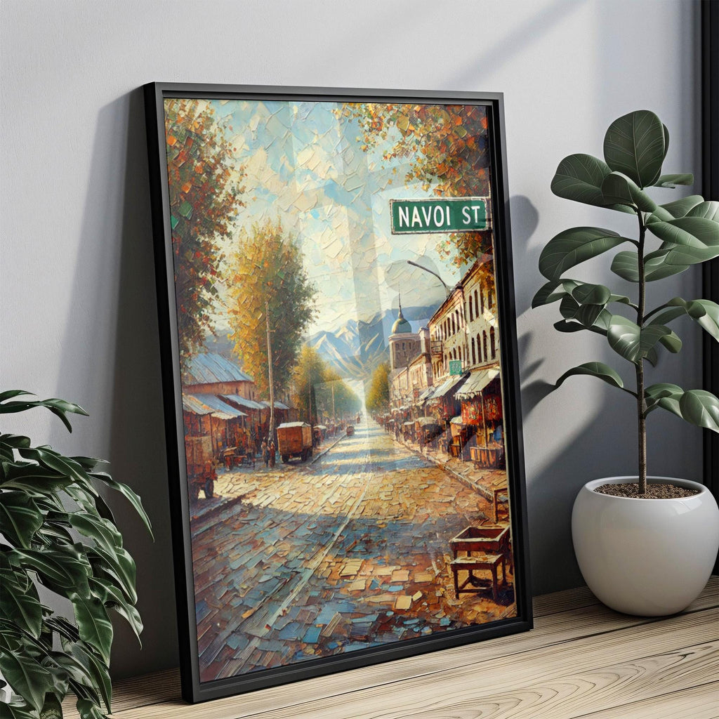 Navoi Street Wall Art, Bishkek Print, Kyrgyzstan Travel Poster, Kyrgyz Capital City Decor, Scenic Street Sign, Home or Gift Idea