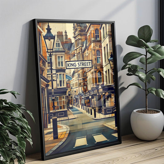 Manchester King Street Wall Art, Travel Print, England Souvenir, Housewarming Gift, Manchester City Poster, UK Travel Decor