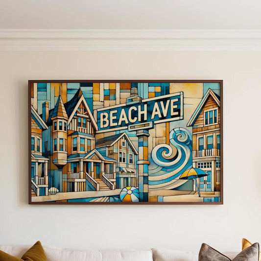 Beach Ave Print Cape May Art Travel Poster Wall Art New Jersey Gift Beach Avenue Decor Housewarming Present