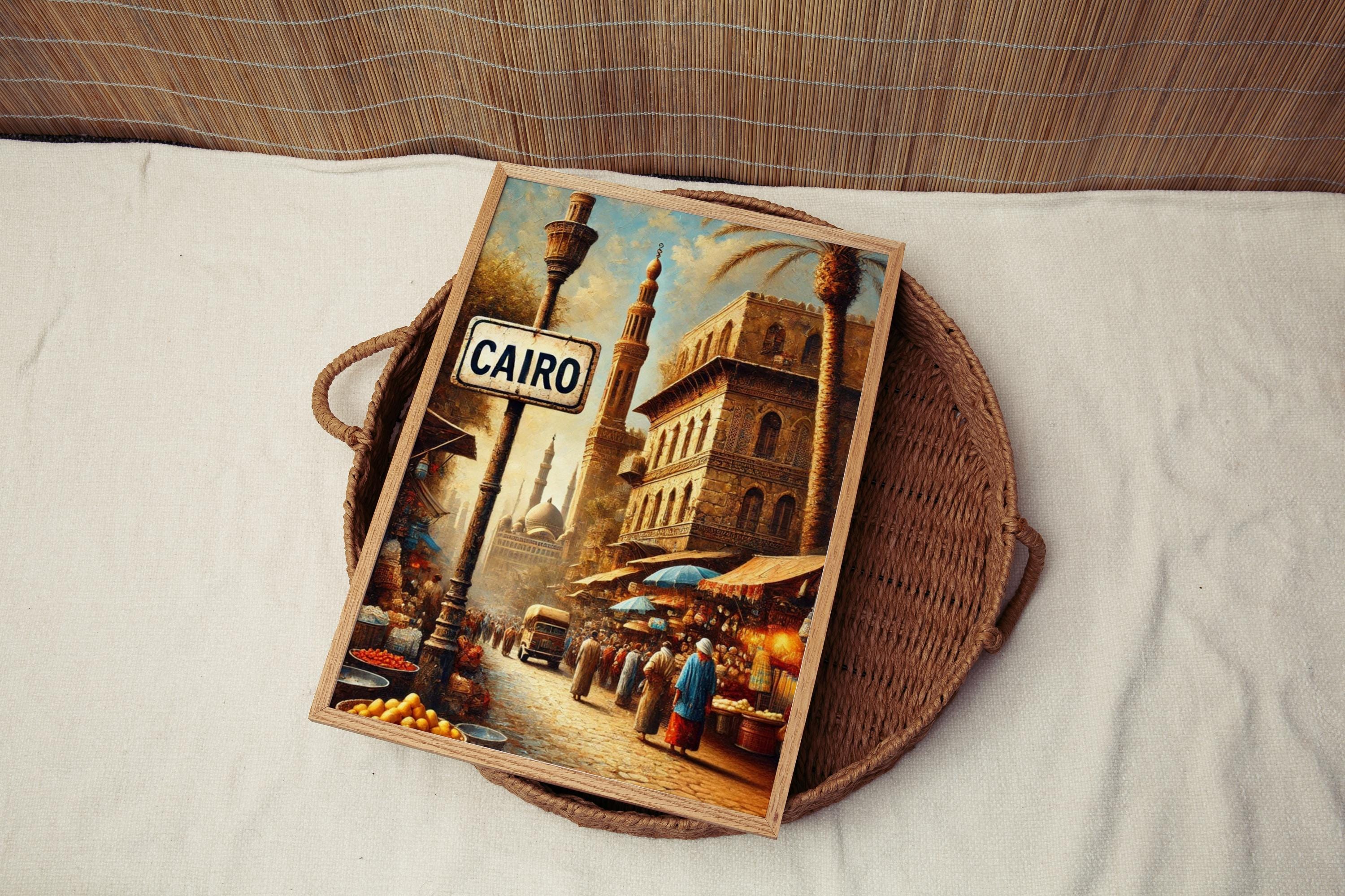 African Egypt Cairo Wall Art Print – Modern Travel Poster & Unique Decor, Housewarming Gift, Stylish African Souvenir Wall Hanging