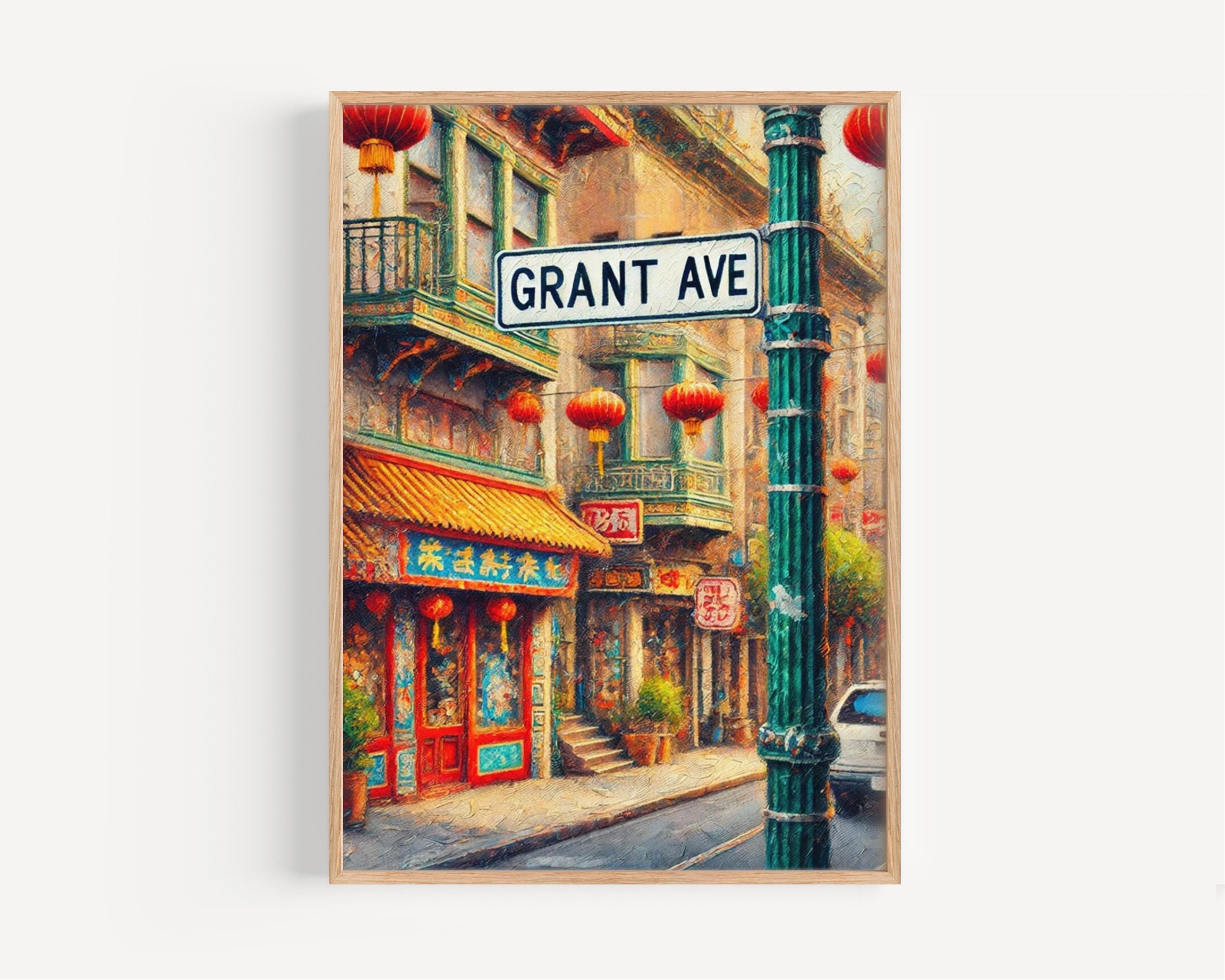 San Francisco Chinatown Print: Grant Avenue Street Sign, California Art
