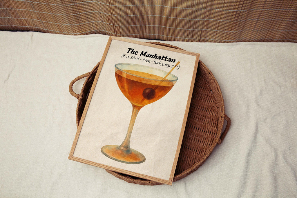 Manhattan Cocktail Wall Art Vintage