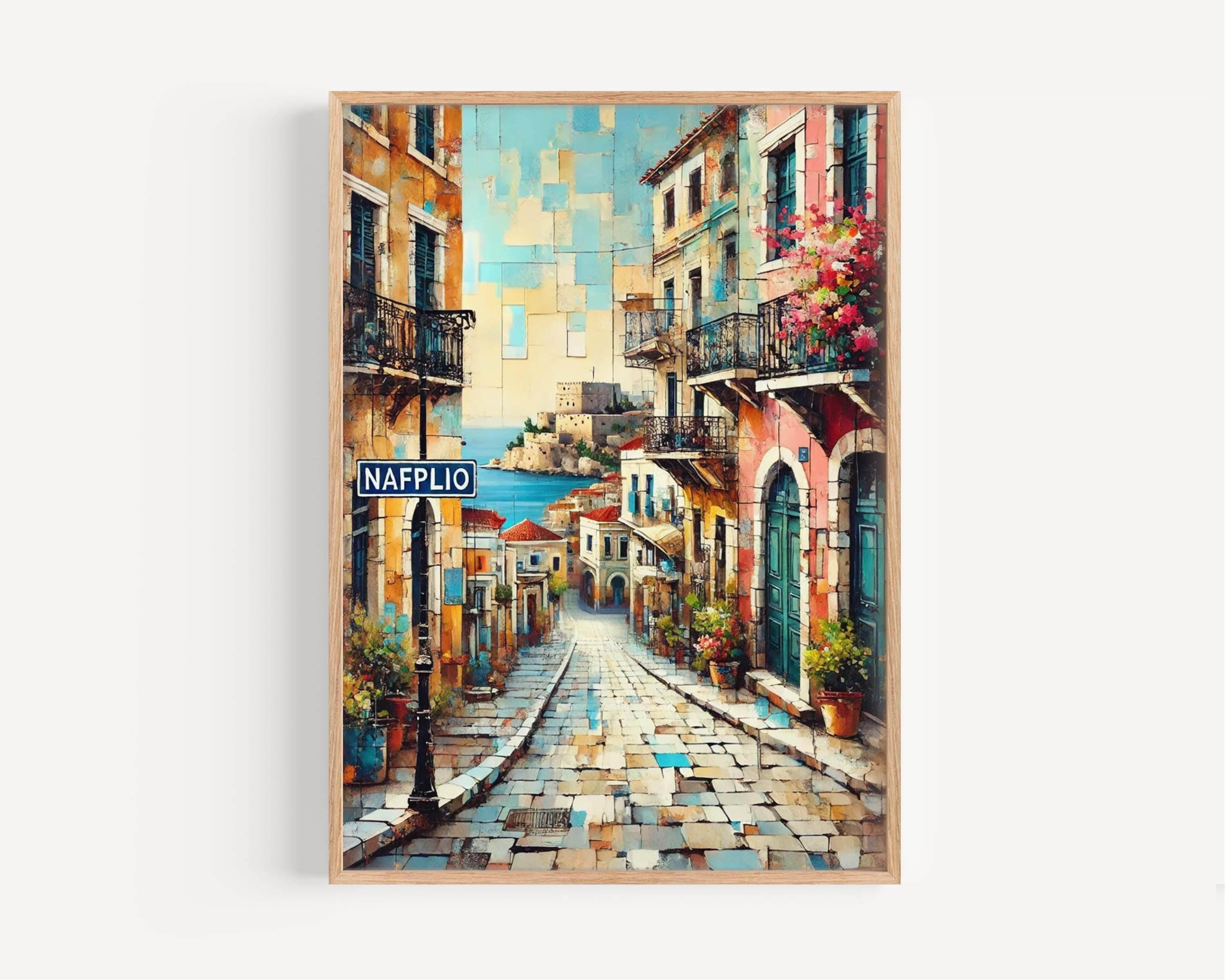 Nafplio Art Print - Greek City Wall Art, Travel Poster, Housewarming Gift, Greece Artwork, European Coastal Decor, Nautical Home Decor