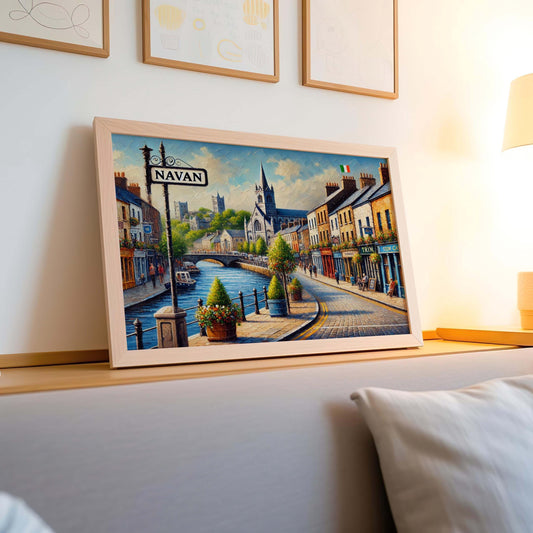 Navan Art - Ireland City Wall Print, Travel Poster, Housewarming Gift, European Artwork, Navan Ireland Home Decor