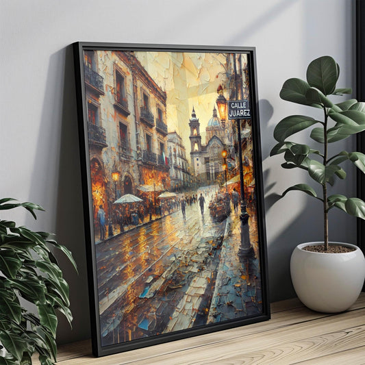 Guadalajara Calle Juarez Wall Art Print, Mexico Travel Poster, Housewarming Gift, Mexican Artwork, Travel Decor, Mexico Cityscape