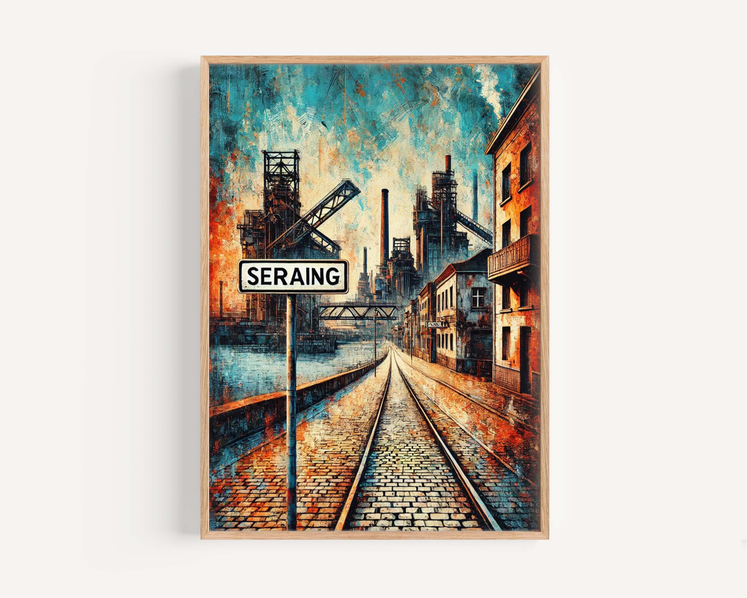 Seraing Art Wall Print - Belgium City Travel Poster, European Home Decor, Housewarming Gift, Seraing Wall Art, Austria Travel Gift