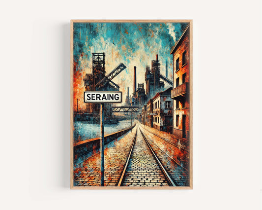 Seraing Art Wall Print - Belgium City Travel Poster, European Home Decor, Housewarming Gift, Seraing Wall Art, Austria Travel Gift