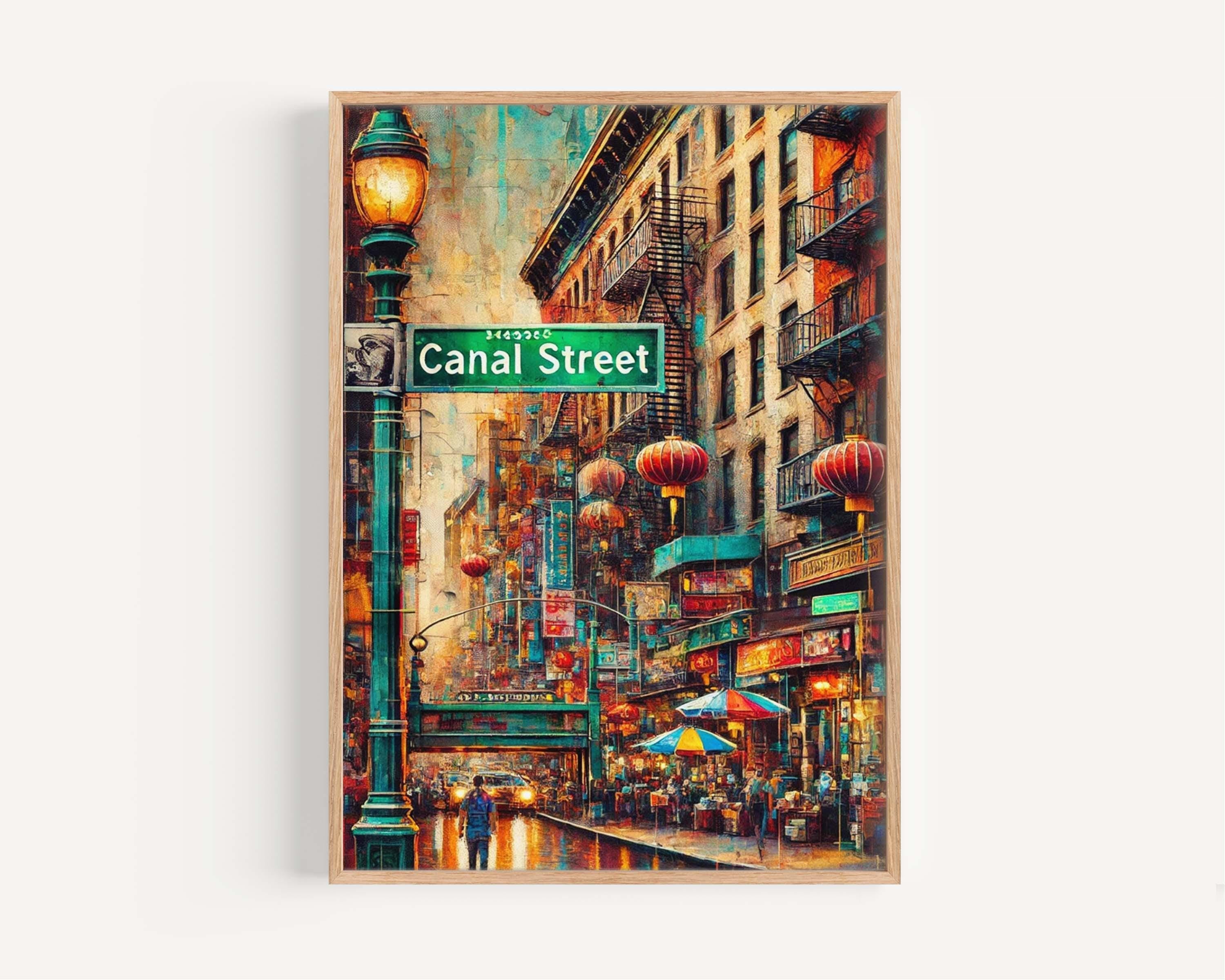 Canal St Print Manhattan Wall Art, NYC Poster Travel Gift, New York City Home Decor, Housewarming & Manhattan Art Print