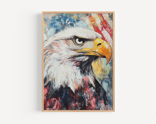 American Eagle Art | Abstract USA Patriotic Wall Art Poster | United States Independence Home Decor