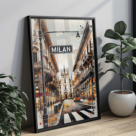 Milan Art: Elegant Milan Wall Art Print, Italian Travel Poster, European Artwork, Housewarming Gift, Italy Decor, Modern Home Wall Decor