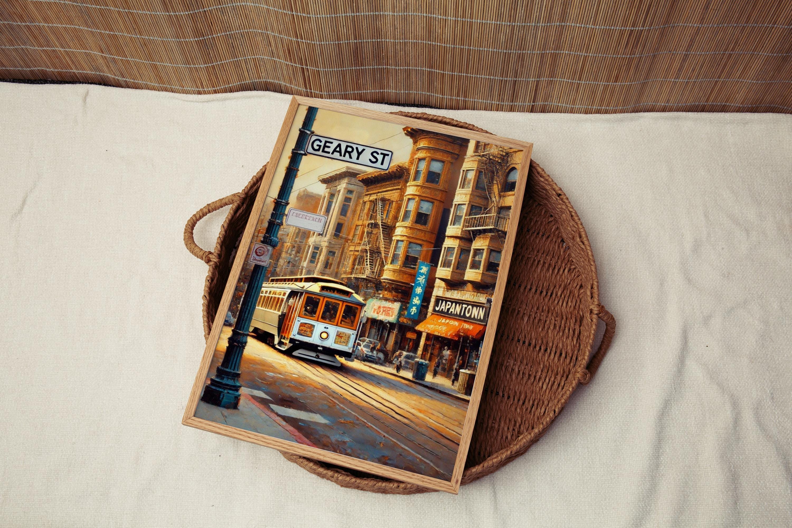Geary Street Art Print: San Francisco Cityscape, West Coast Travel Poster