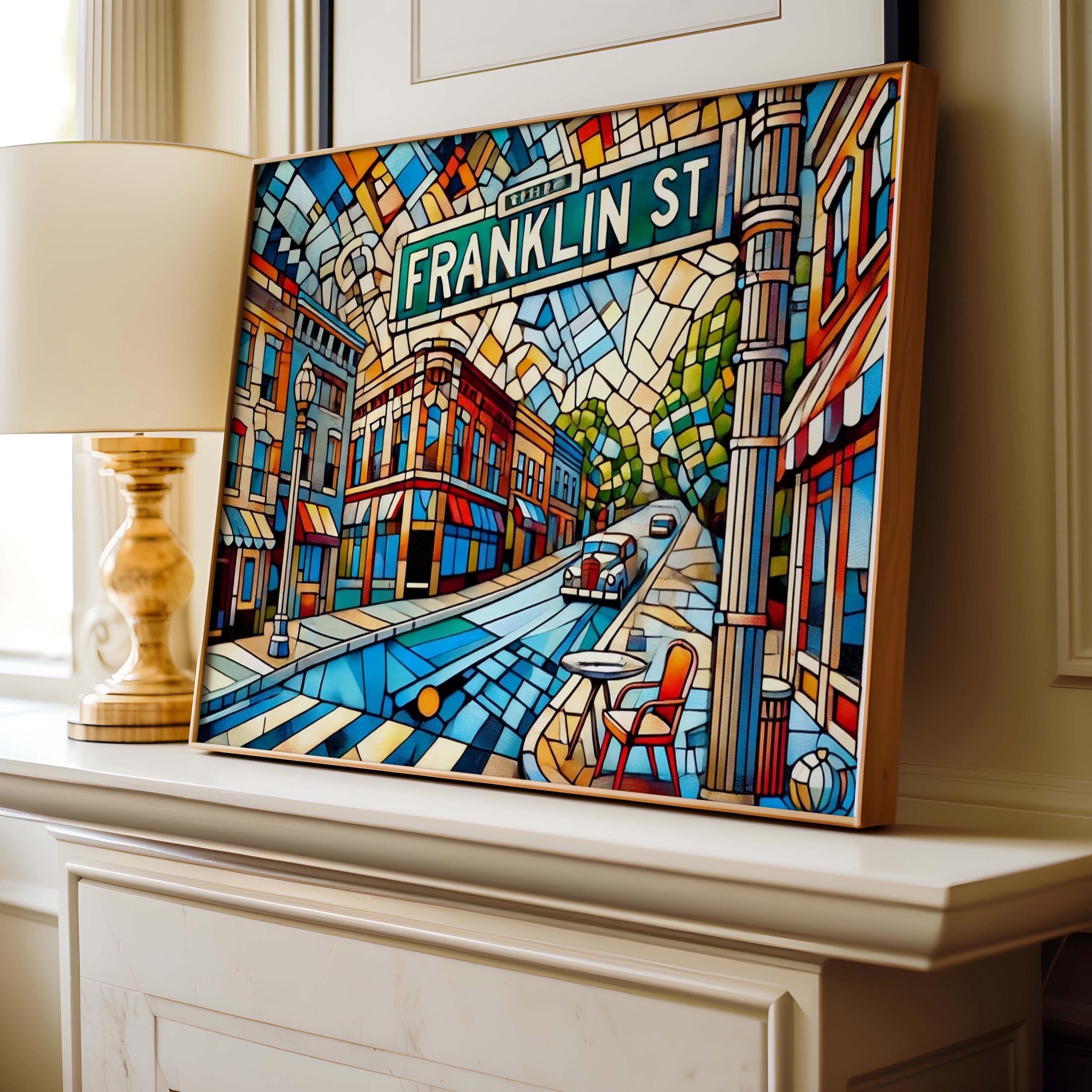 Franklin St Print - Chapel Hill Wall Art, North Carolina Travel Poster, NC Gift, Housewarming Decor, Franklin Street Artwork