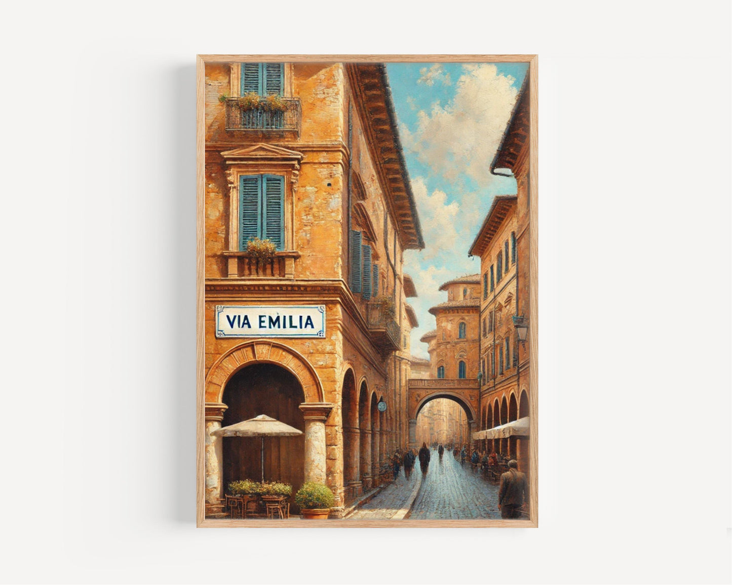 Bologna Italy Art Print: Via Emilia Street Sign Travel Poster