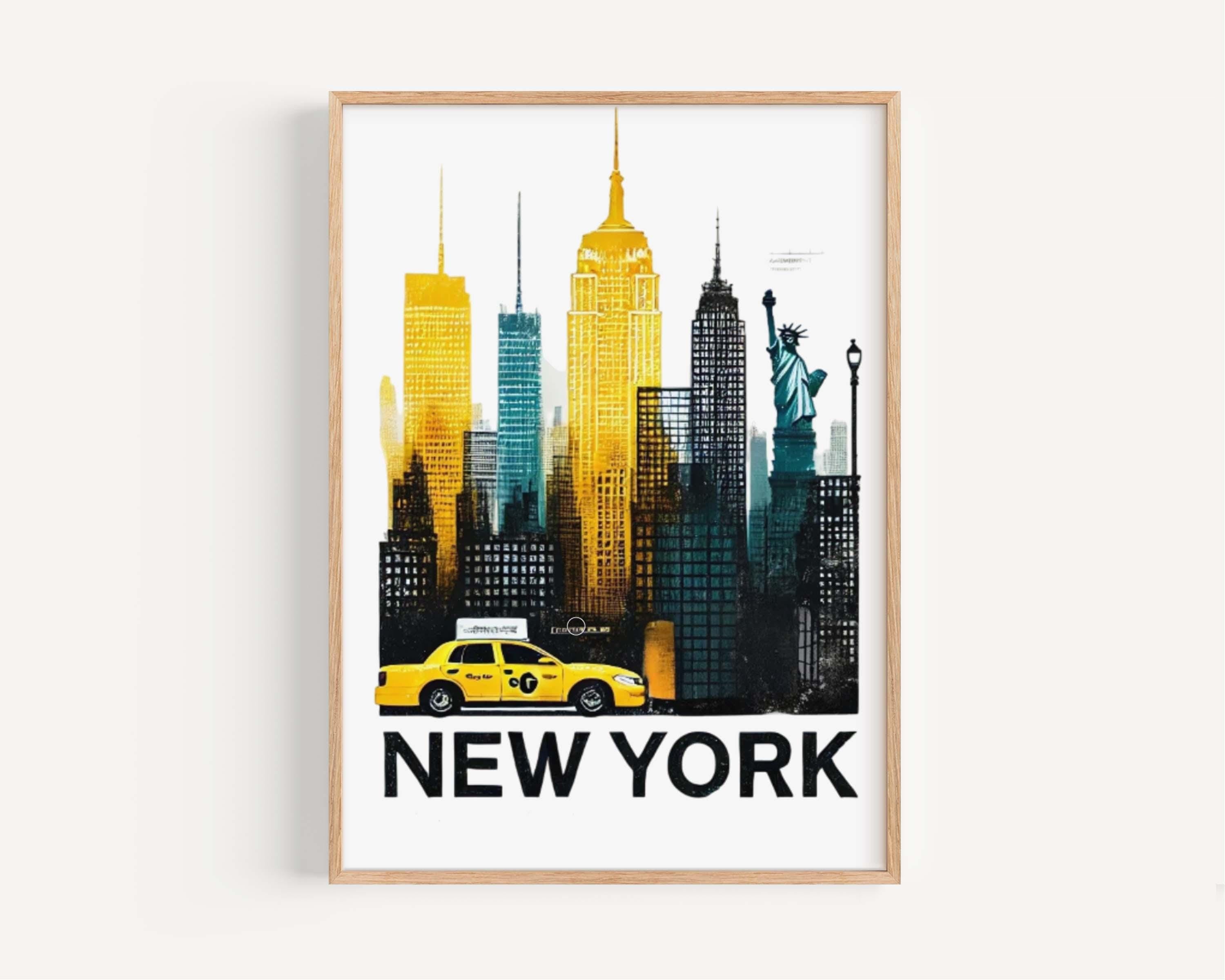 NYC Skyline Print Decor - New York City, New York, USA