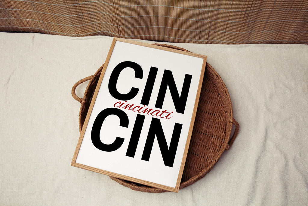 Cincinnati Skyline Print Modern - Cincinnati, Ohio, USA