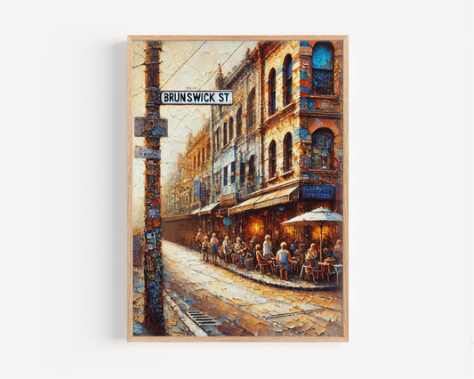 Melbourne Brunswick St Wall Art Print – Australian Travel Poster, Melbourne Street Decor, Housewarming Gift, Unique City Landscape Artwork