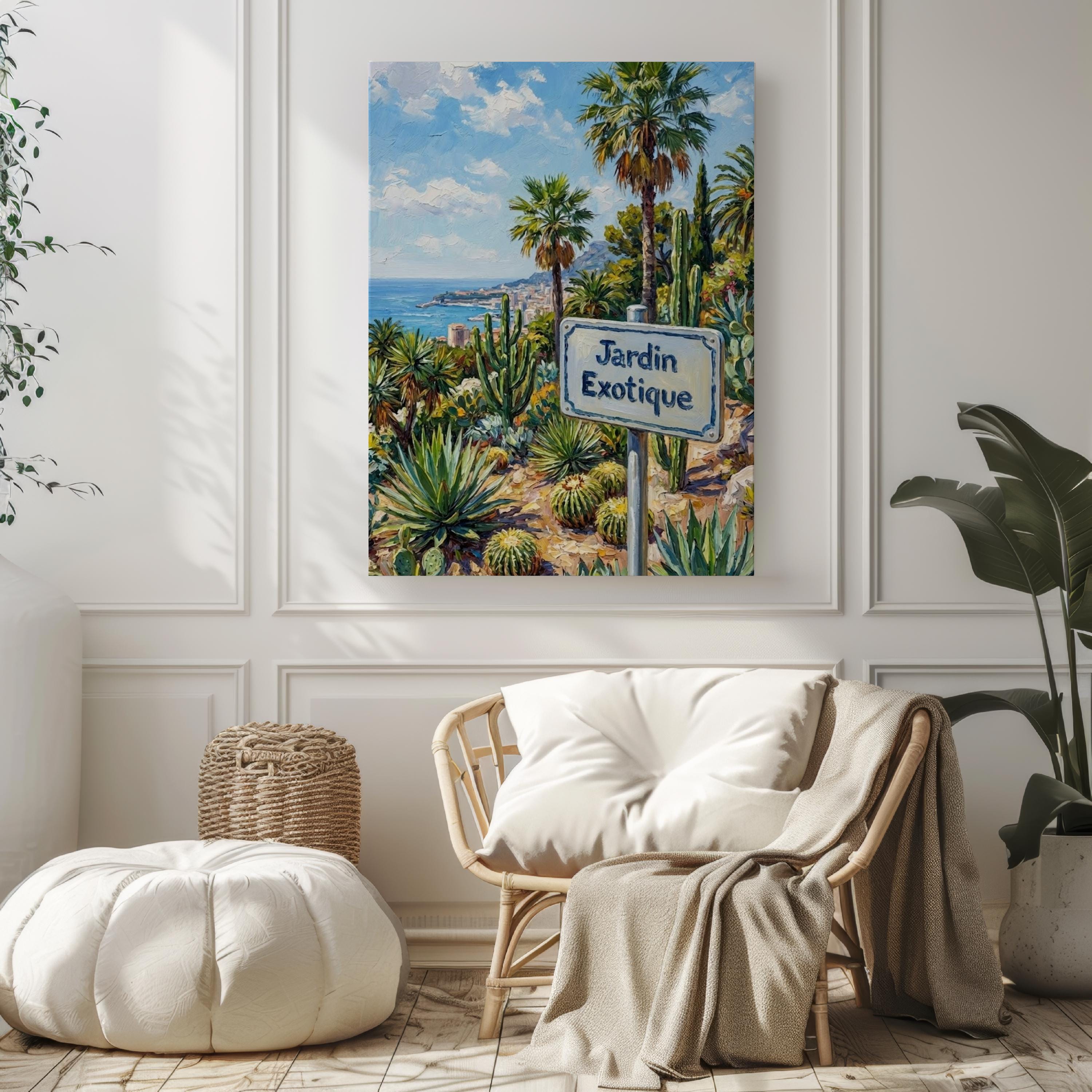 Jardin Exotique Wall Art Print: Monaco Botanical Garden Travel Poster
