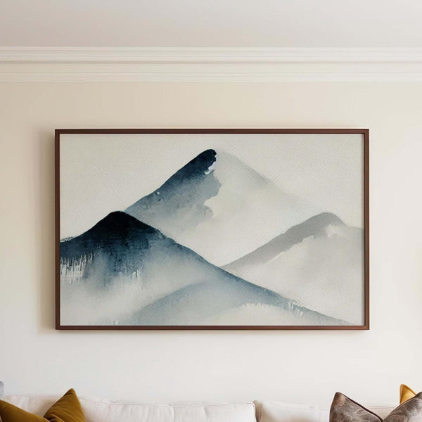 Snowy Mountain Print Winter Landscape