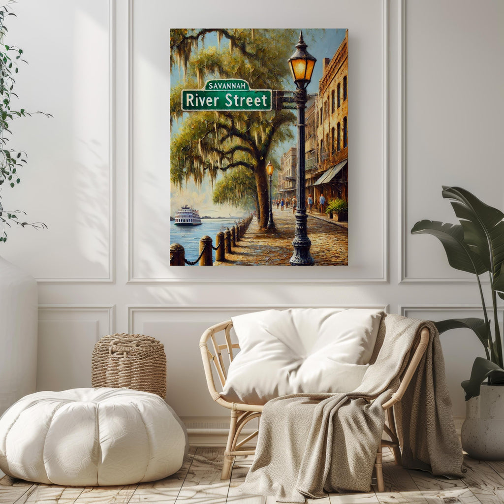 River Street Print - Savannah, Georgia, USA
