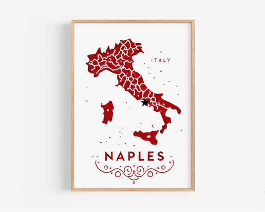 Italy Naples Wall Art Print, Travel Decor, Italy Gift, Housewarming & College Room Wall Artwork, Coastal Home Decoration