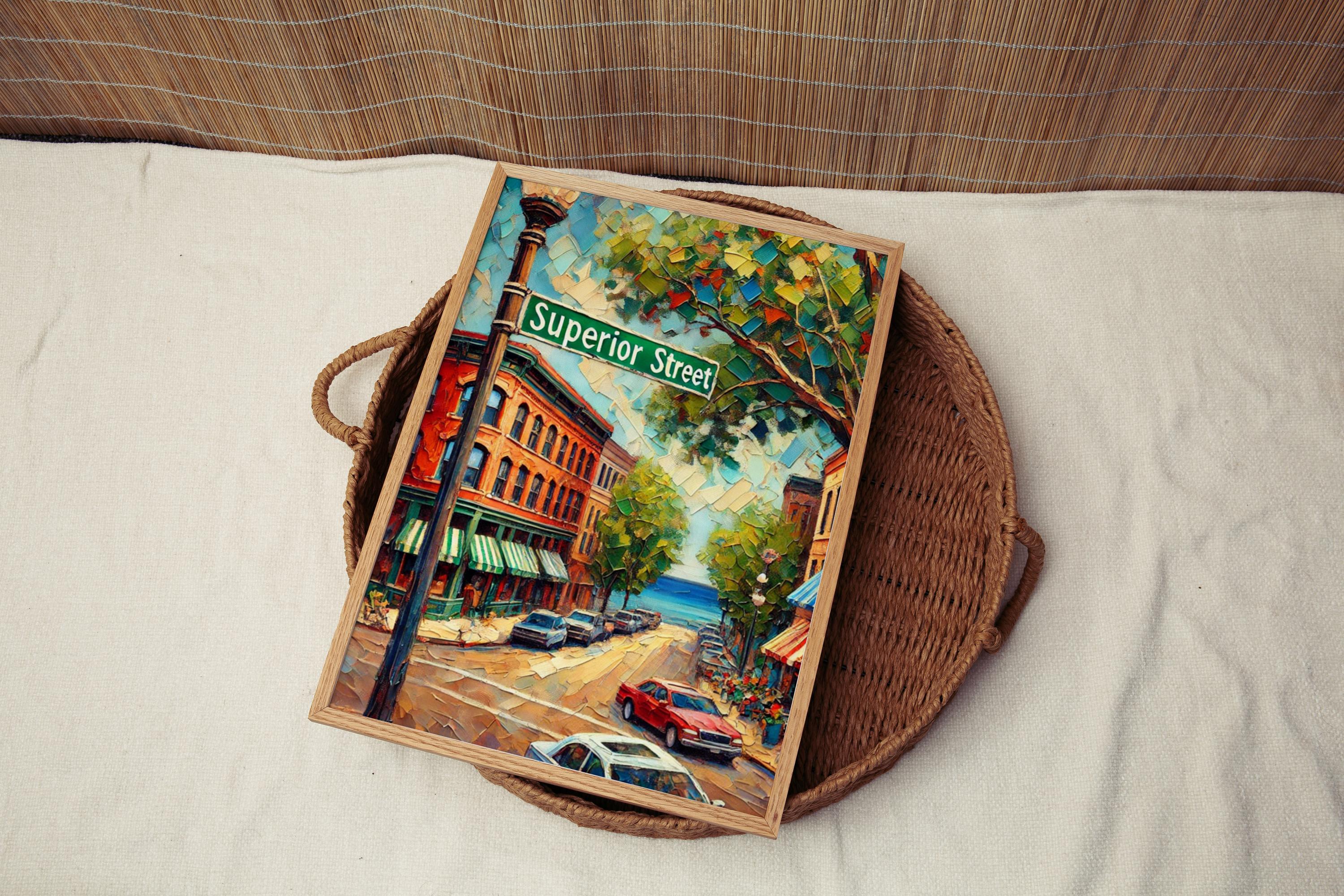 Superior Street Wall Art, Wisconsin Print, USA Art, “City” Gift, Travel Souvenir, Travel Poster,  “State” Art, PERSONALIZED GIFT