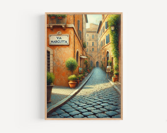 Rome Wall Art Via Margutta Print Travel Poster Italy Gift Italian Souvenir Housewarming Decor