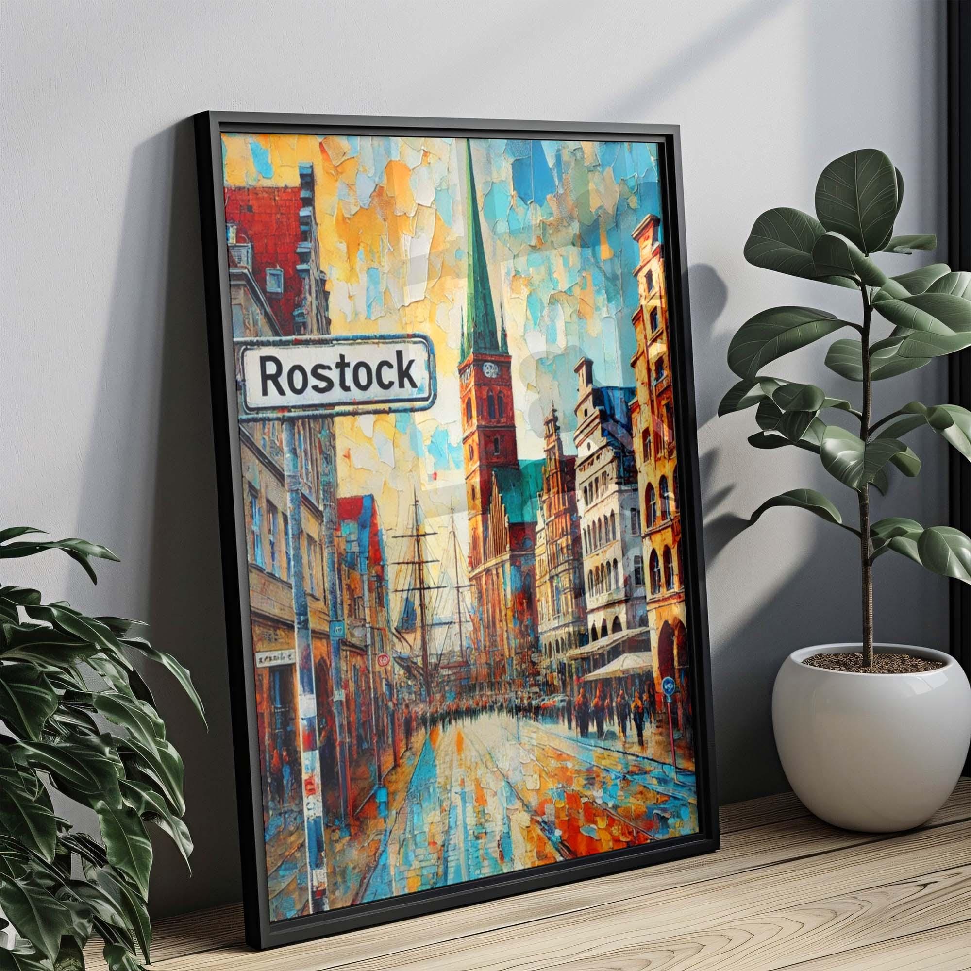 Rostock Art Travel Print – German City Wall Art, Europe Poster, Housewarming & Travel Gift, Rostock Decor, Unique Germany Artwork