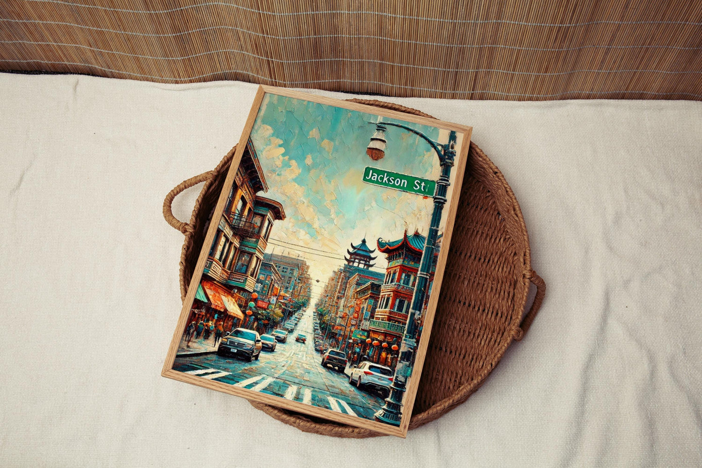 Jackson Street Wall Art, Seattle Print, Washington Cityscape, Travel Souvenir, Vibrant Urban Decor, Personalized Gift, Framed or Unframed