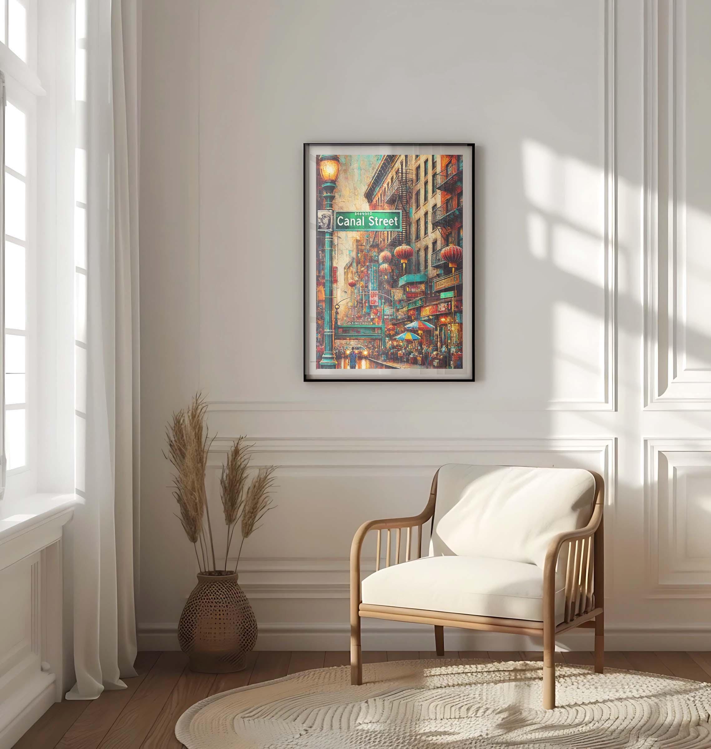 Canal St Print Manhattan Wall Art, NYC Poster Travel Gift, New York City Home Decor, Housewarming & Manhattan Art Print