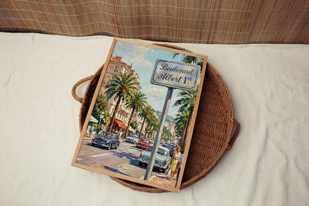 Boulevard Albert Wall Art Print: Monte Carlo Monaco Travel Poster