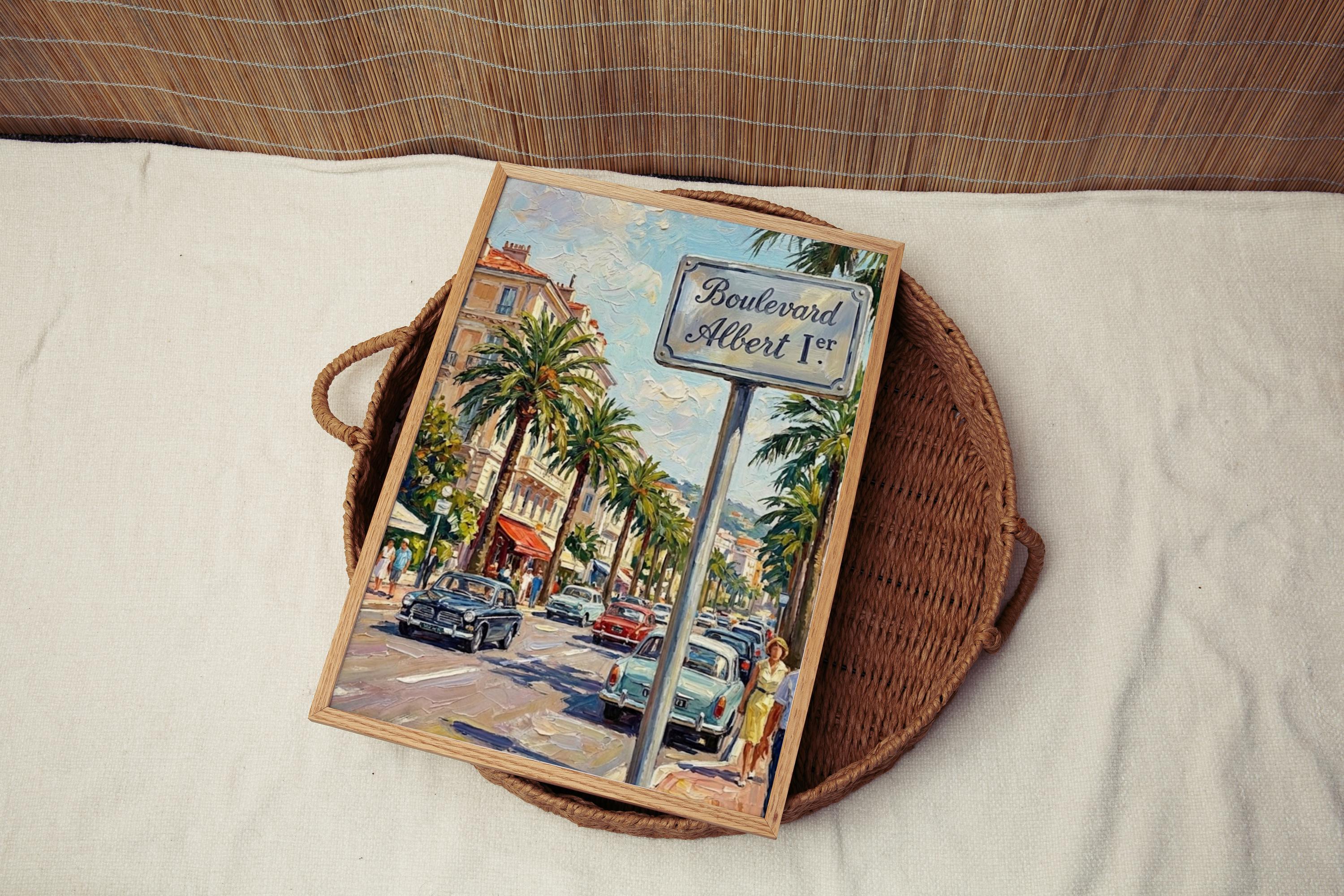 Boulevard Albert Wall Art Print: Monte Carlo Monaco Travel Poster